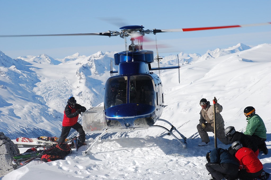 People boarding a helicopter